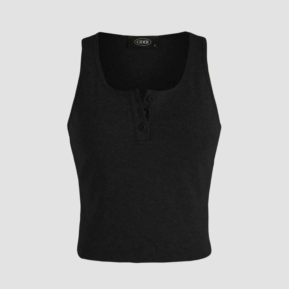 Cider Rib Button Up Tank Top